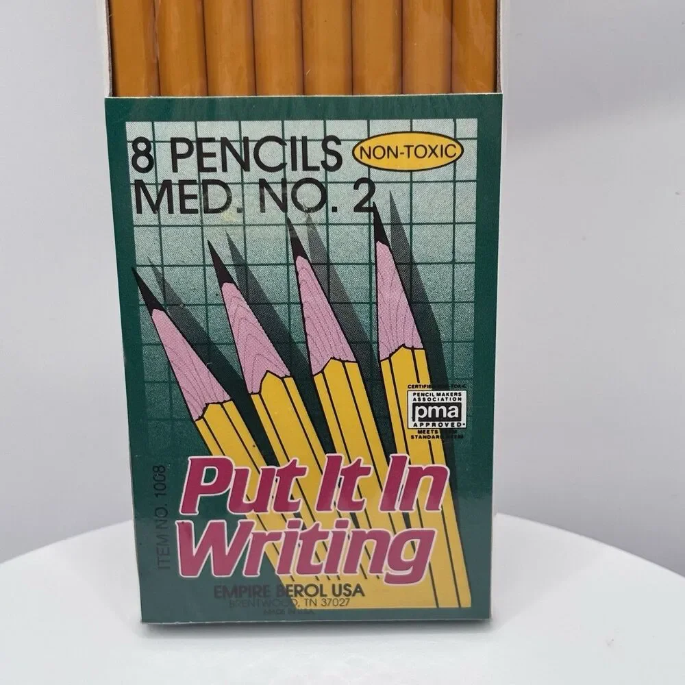 Vintage Empire No. 2 Non Toxic Pencils 8 Pack NOS Sealed 1980 Collectible USA